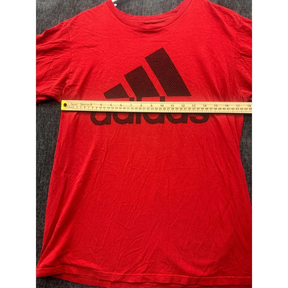 Adidas Go To Tee Shirt Mens Medium Red Short Sleeve Crew Neck Cotton Performance